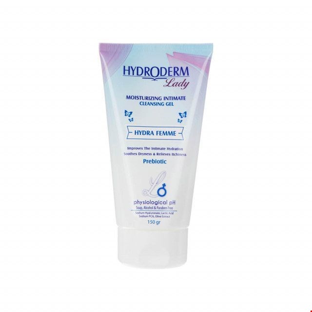 ژل بهداشتی مرطوب کننده بانوان هیدرودرم سری Lady مدل HYDRA FEMME حجم 150 میلی لیتر